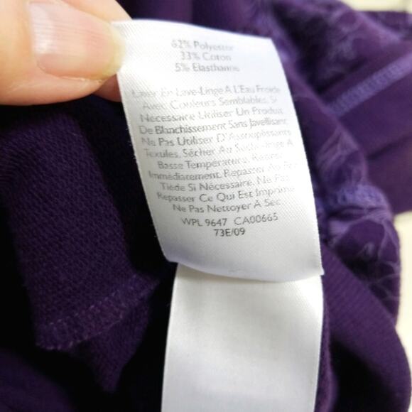 Eddie Bauer purple floral short sleeve hoodie XLT - Picture 12 of 12